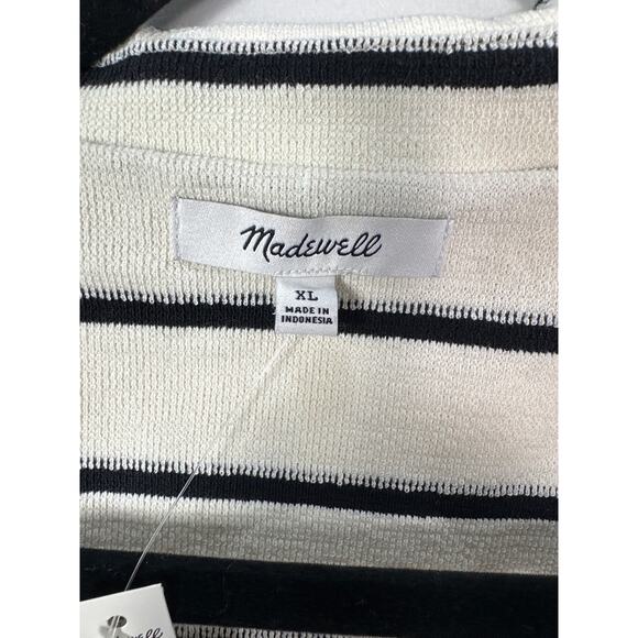 Madewell NWT Men’s Vintage Ivory Textured Stripe Knit Camp Collar Shirt size XL - Picture 3 of 9